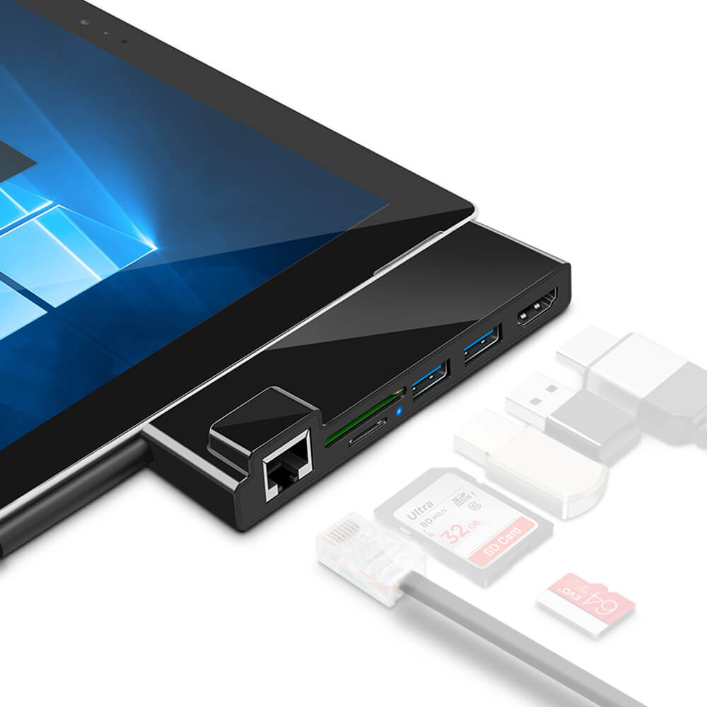 Surface Pro 4 Usb Hub Dock With 4k Hdmi Converter Adapter Rocketeck