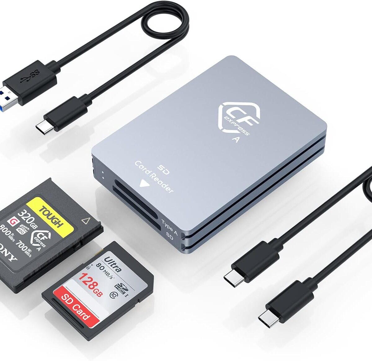 Rocketek CFexpress Type A SD Dual-Slot Memory Card reader 10Gbps USB 3.2 Gen 2 Type A CFexpress Adapter