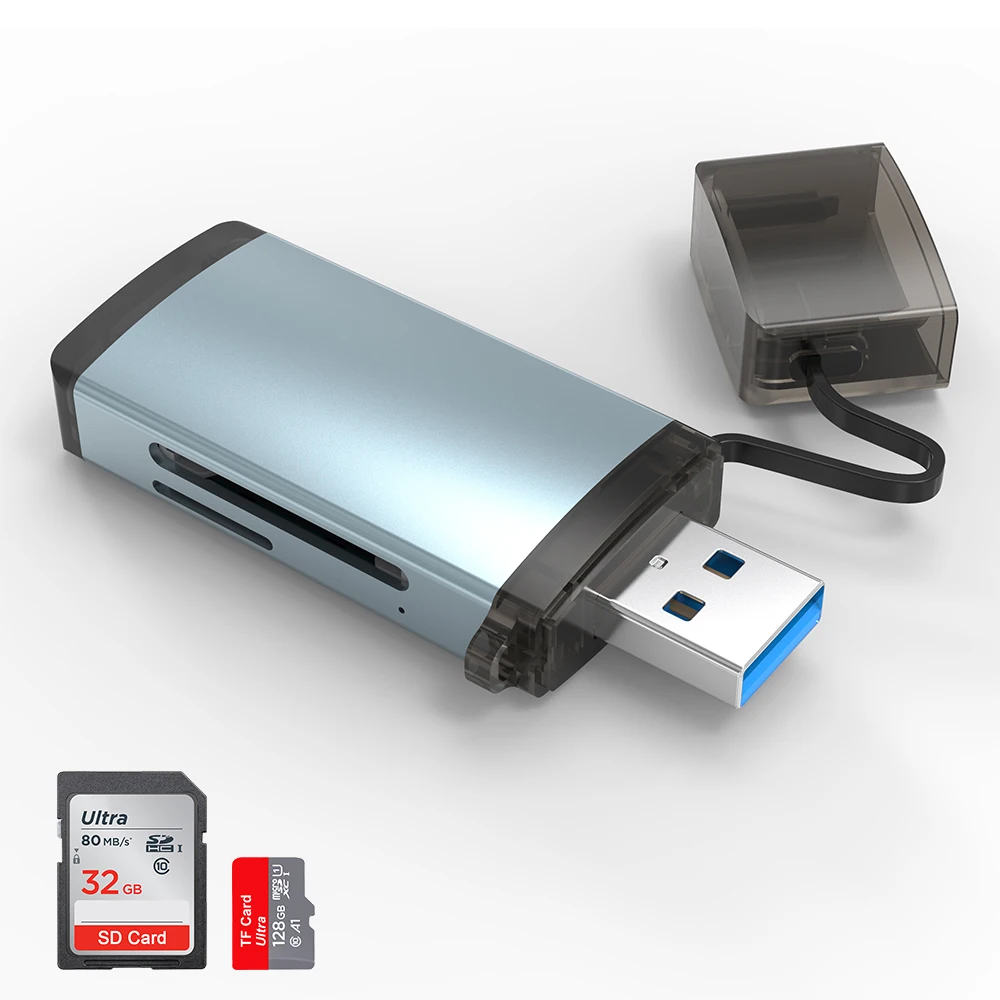 Rocketek USB3.0 Micro SD Card Reader, 5Gbps 2-in-1 SD Card Reader to USB Adapter