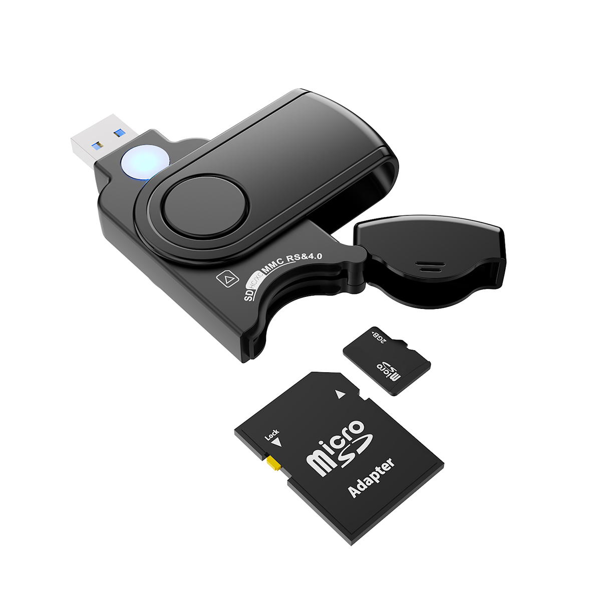 Rocketek SD+TF Memory Card Reader USB 3.0 High Speed for Transmit Data