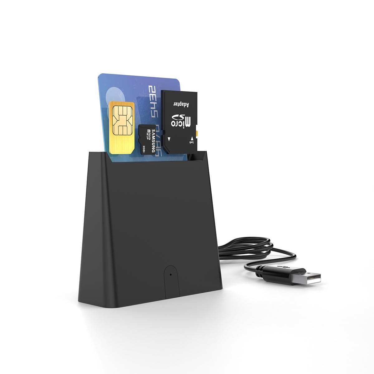 Rocketek Bank Card Reader USB2.0 Reader ID Card and SD Card for Windows System