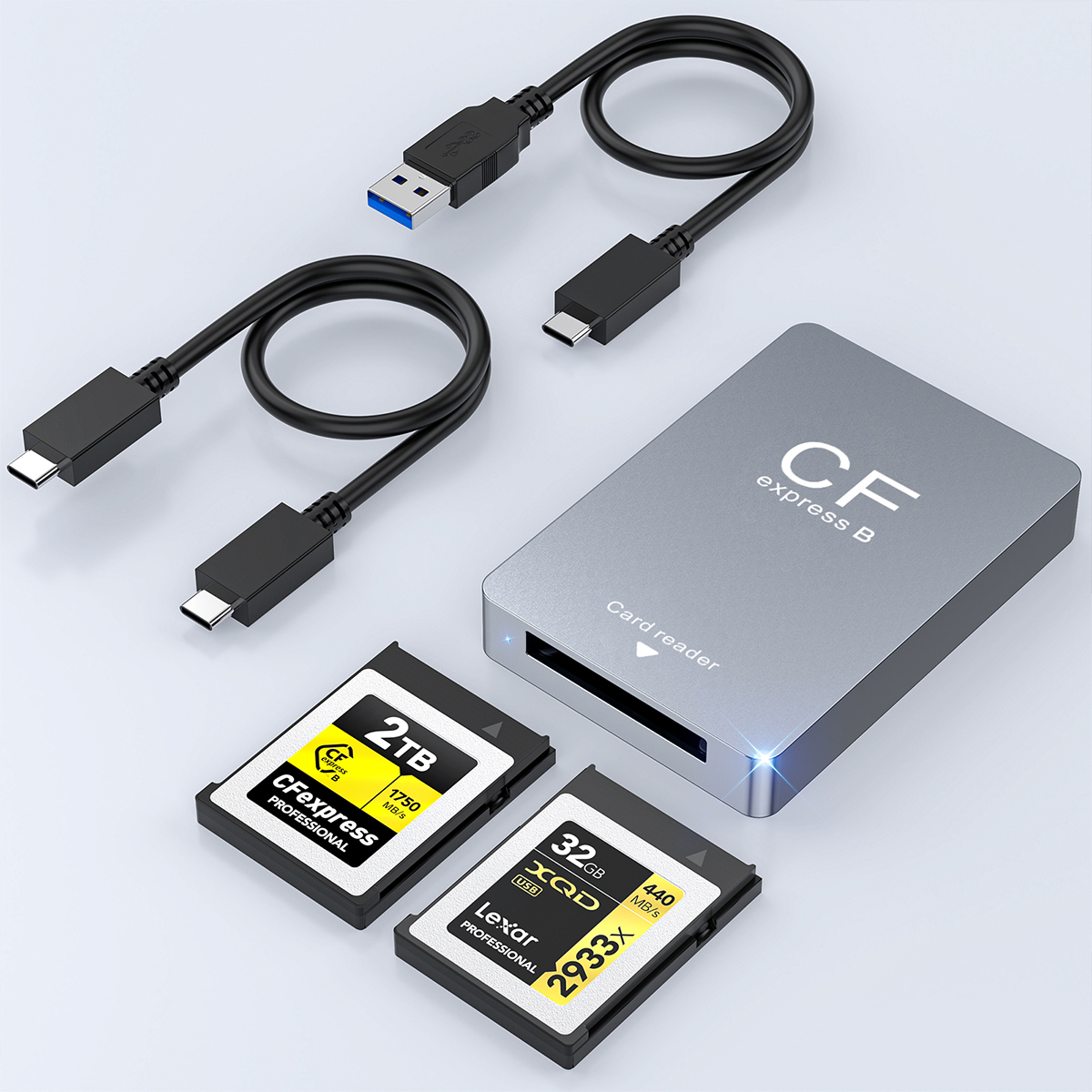 Rocketek 2 in 1 CFexpress B & XOQ Card Reader/Writer