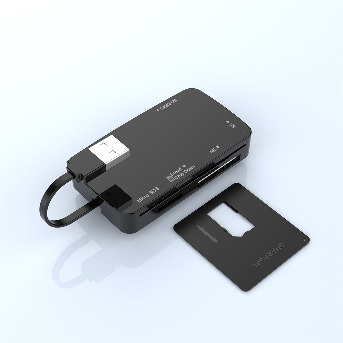Rocketek 6 in 1 Smart Card Reader For Smart Card+MS+M2+SD+TF