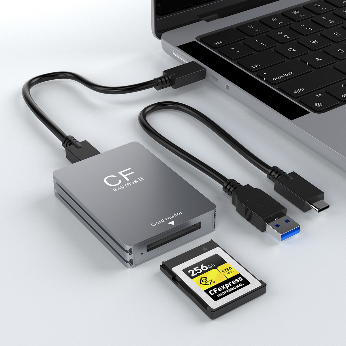 Rocketek CFexpress Type B Card Reader with 2 Cables