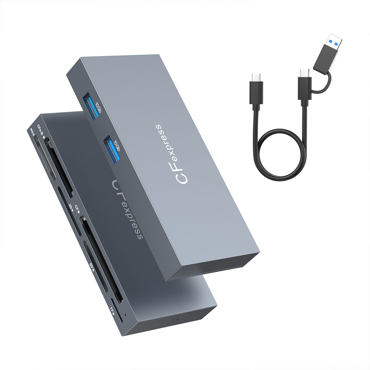Rocketek Multi CFexpress Card Reader for CFE-B CF SD TF MS XD cards
