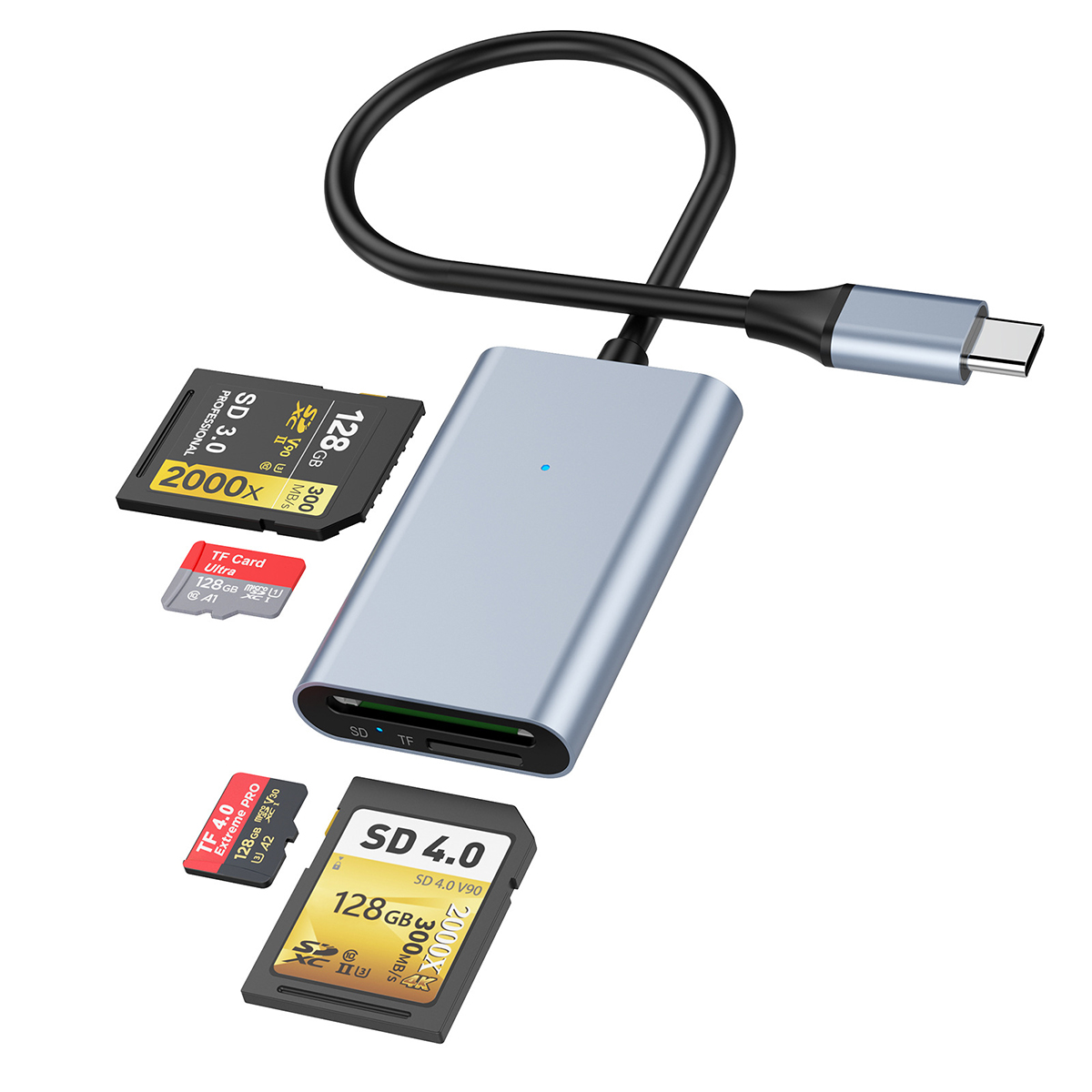 Rocketek SD TF Card Reader Simultaneous 2 Cards Reading