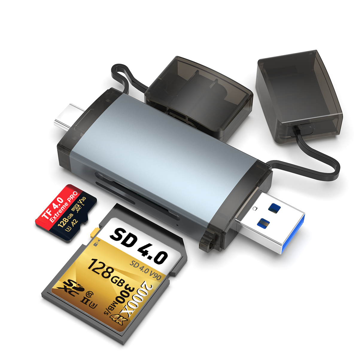 Rocketek SD/TF 4.0 Card Reader with Dual Ports