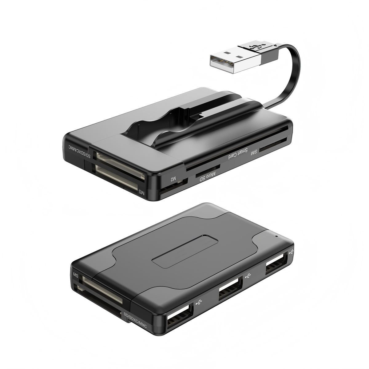 Rocketek Multi Smart Card Reader 6 Card Slots and USB2.0 Hub