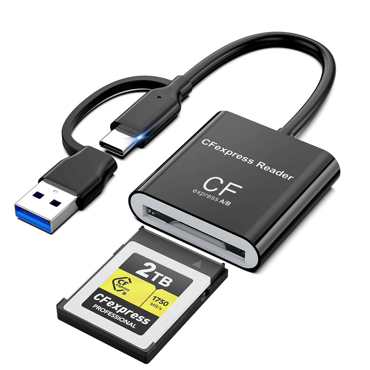 Rocketek CFexpress Type B Card Reader USB C USB A 10Gbps