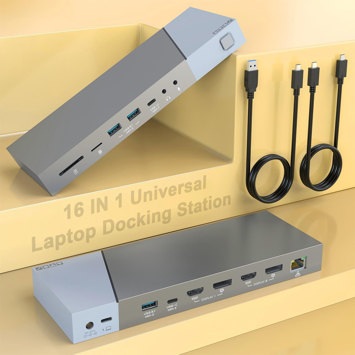 Rocketek 16-in-1 Displaylink Docking Station, Dual Display 4K/5K