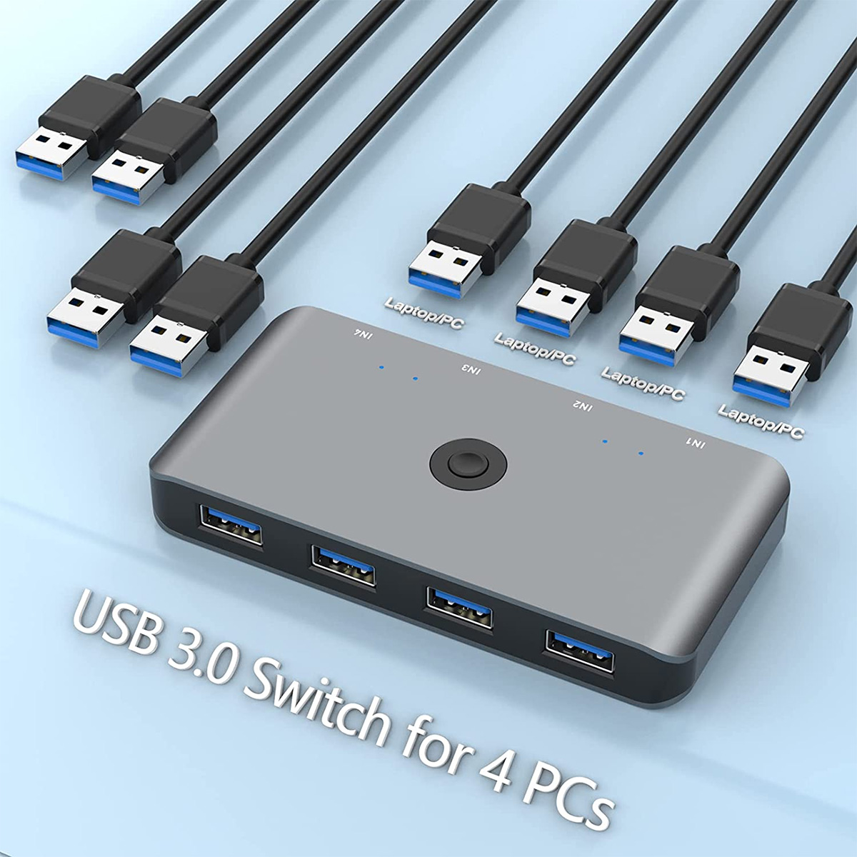 Rocketek USB 3.0 KVM Switch 4 Computers Sharing 4 USB Devices