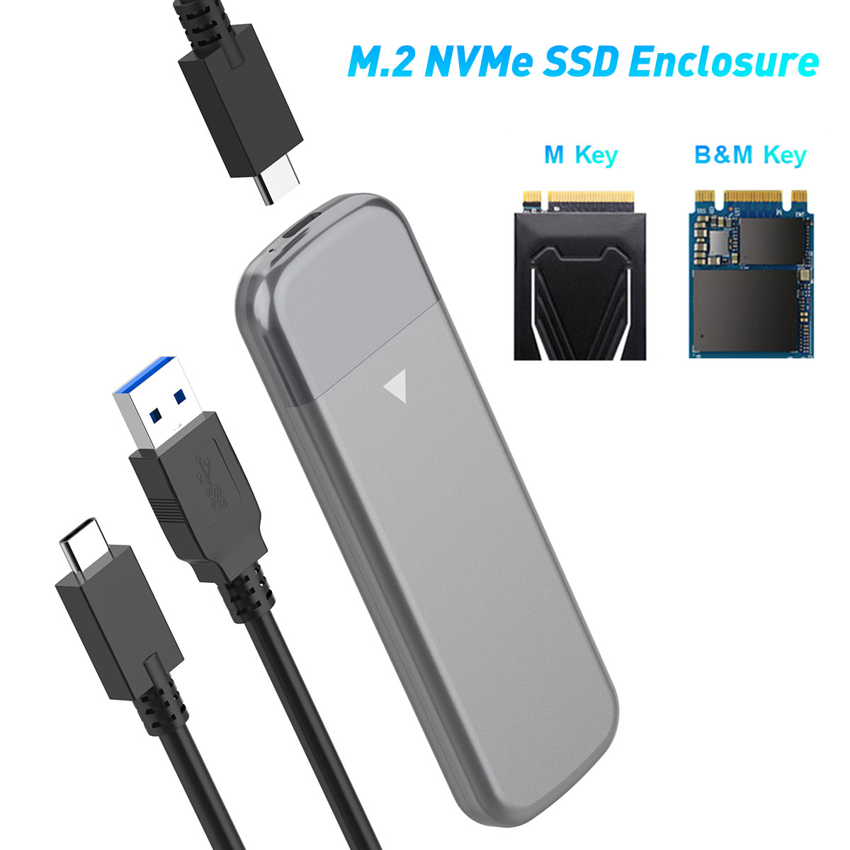 Rocketek 10Gbps M.2 NVMe External Hard Drive Case
