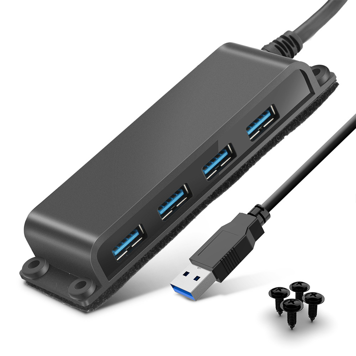 Rocketek Desk 4 Port USB3.0 Hub with Screw Fixing