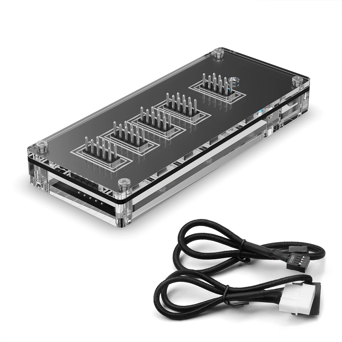 Rocketek 9 Pin USB Hub 5 Port Motherboard USB 2.0 Splitter For Desktop PC