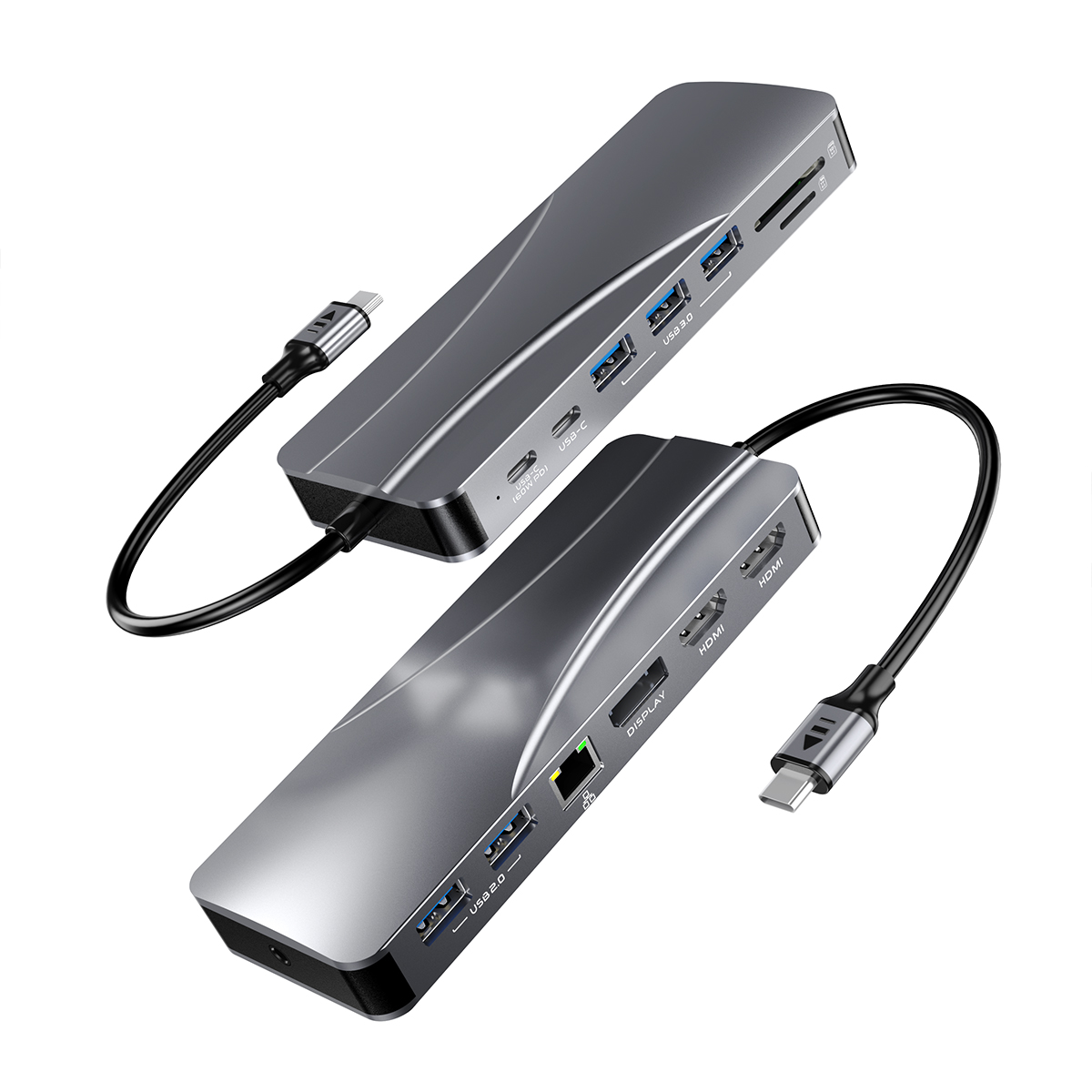 Rocketek 14 IN 1 USB C Docking Station with Dual 4K HDMI DP