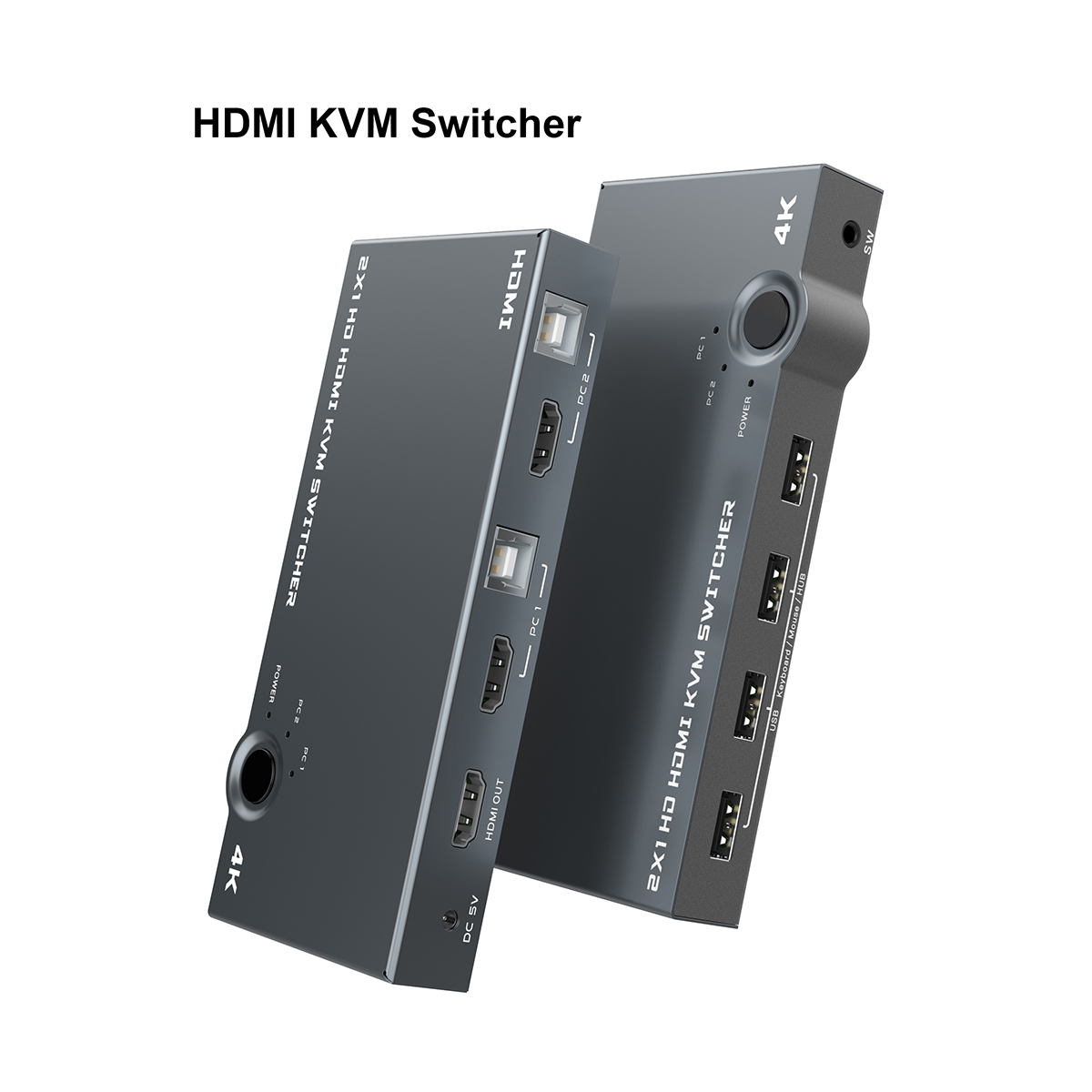 Rocketek KVM Switch USB 2.0 HDMI 4K 60Hz 2 In 4 Out