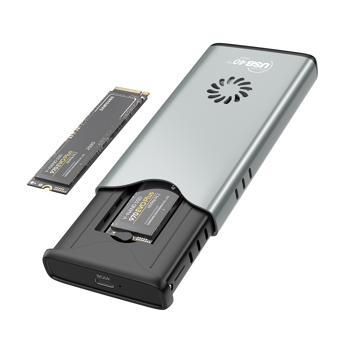 Rocketek Thunderbolt 4 M.2 NVMe SSD Enclosure 40Gbps External Hard Drive Case