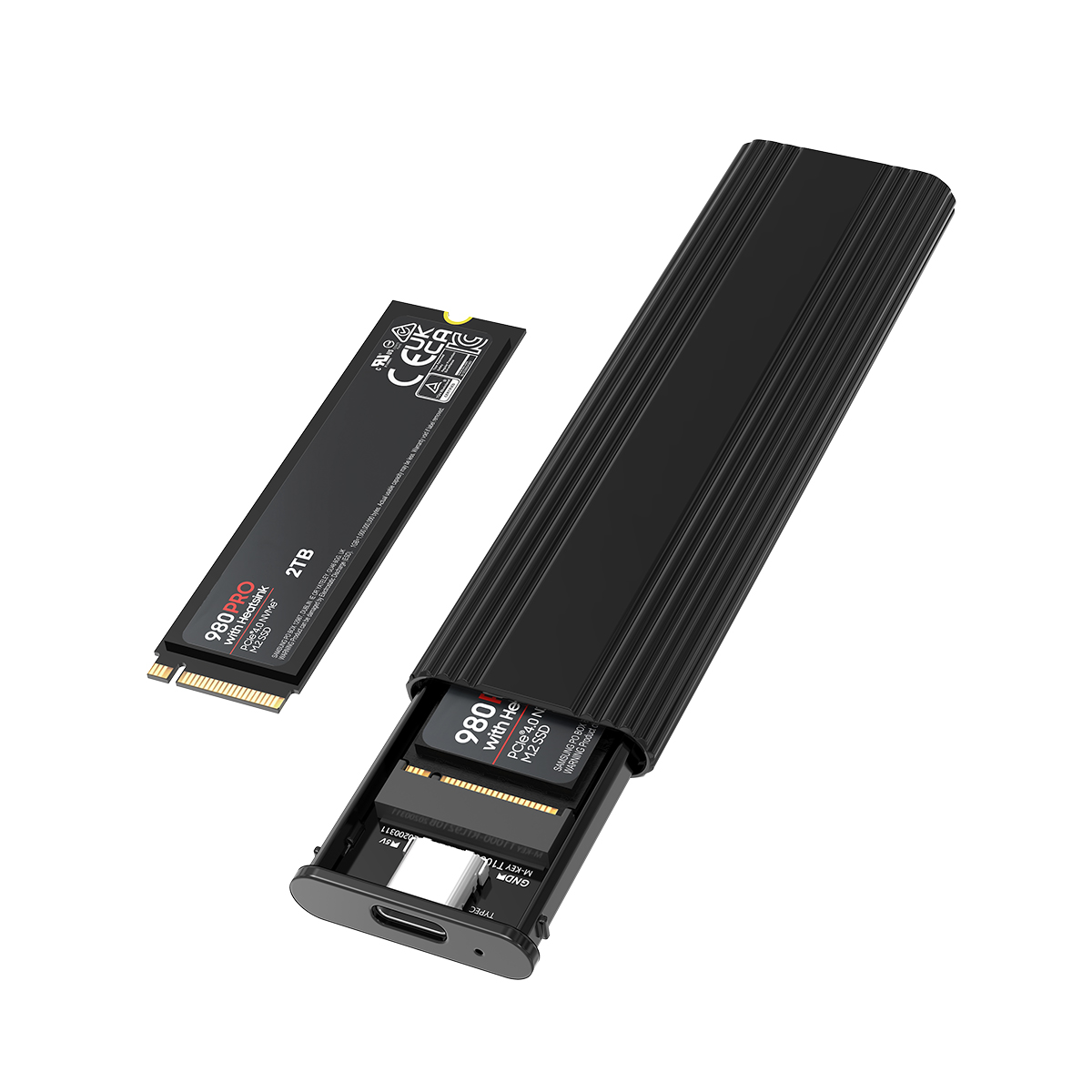 Rocketek USB 3.1 Aluminum NVMe M.2 SSD Enclosure M Key M+B Key Portable External Hard Drive Case