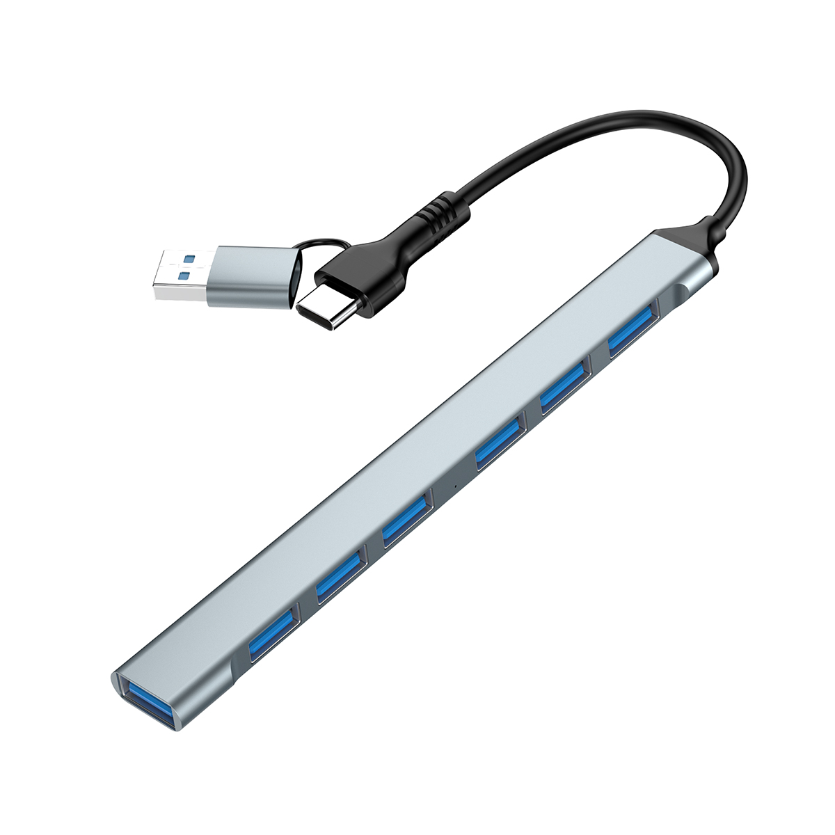 Rocketek 7 in 1 USB Hub Multiport USB2.0 Portable Splitter